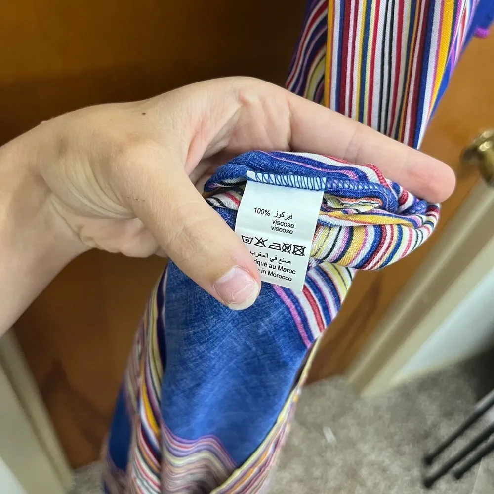 Seda me Striped Blue Maxi Dress with slits - Picture 6 of 6